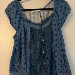 Rewind Blue Paisley Women's Blouse